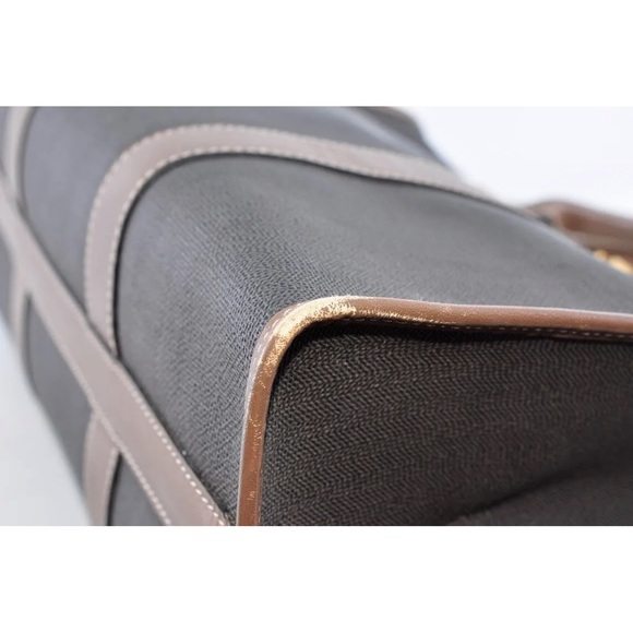 dunhill Boston Bag Leather Brown Gold Auth nice business bag fits laptop/ iPad - Picture 7 of 16